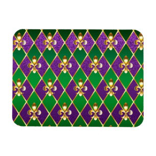 Magnet Flexible Arrière - plan de bijoux Mardi Gras
