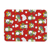 Magnet Flexible Arrière - plan de pingouins de Noël (Horizontal)