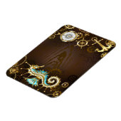 Magnet Flexible Arrière - plan en bois avec cheval de mer mécaniqu (Côté Gauche)