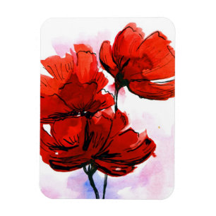 Magnet Flexible Arrière - plan floral peint par résumé 2