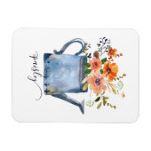 Magnet Flexible Arrosoir Fleurs Aquarelle Orange Bohème Rouille (Horizontal)