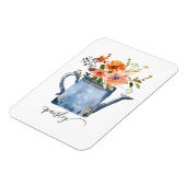 Magnet Flexible Arrosoir Fleurs Aquarelle Orange Bohème Rouille (Côté Gauche)