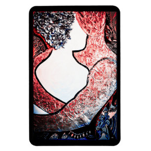 Magnet Flexible Art Abstrait couple interracial dans l'amour embra