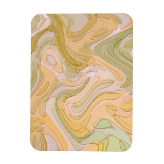 Magnet Flexible Art abstrait tourbillons jaune vert (Vertical)