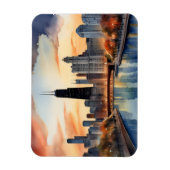 Magnet Flexible art aquarelle de Chicago (Vertical)