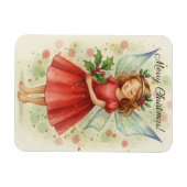 Magnet Flexible Art aquarelle de fée de Noël  (Horizontal)