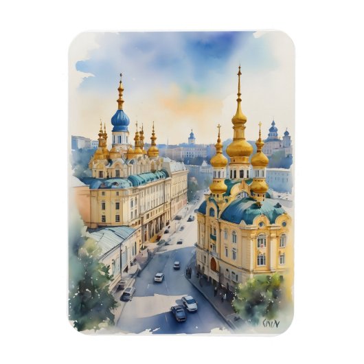 Magnet Flexible art aquarelle de Kiev (Vertical)