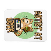 Magnet Flexible Art at work cute cat design (Horizontal)