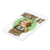 Magnet Flexible Art at work cute cat design (Côté Gauche)
