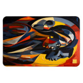 Magnet Flexible Art Cubiste Abstrait Gras (Horizontal)