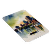 Magnet Flexible Art de l'aquarelle de Boston (Côté Droit)