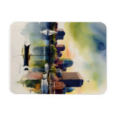 Magnet Flexible Art de l'aquarelle de Boston (Horizontal)