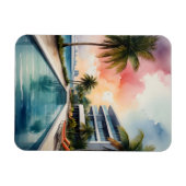 Magnet Flexible Art de Miami aquarelle (Horizontal)