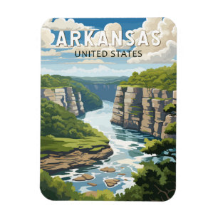 Magnet Flexible Art de voyage vintage de l'Arkansas