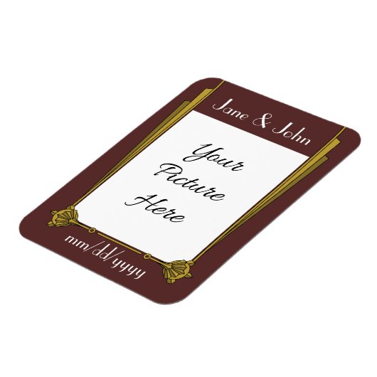 Magnet Flexible Art déco swanky en rouge savourez la date (Côté Gauche)