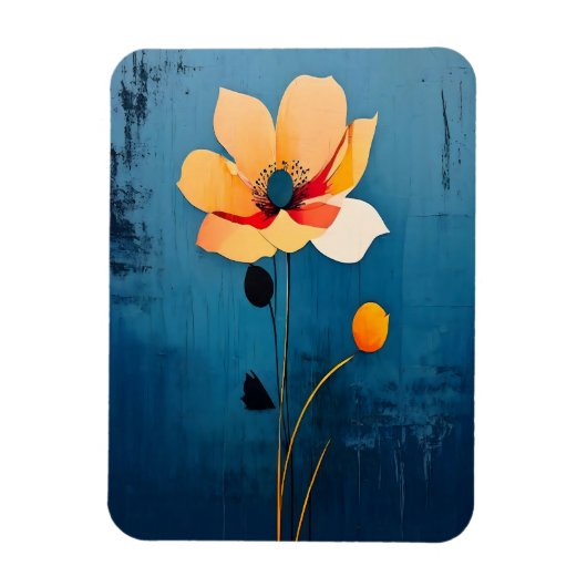 Magnet Flexible Art floral audacieux avec fleur Abstraite (Vertical)