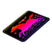 MAGNET FLEXIBLE ART FOLK PRIMITIF EXÉCUTANT HORSE EQUINE SILHOUETT (Côté Gauche)