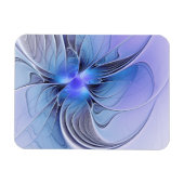 Magnet Flexible Art fractal moderne abstrait bleu lavande (Horizontal)