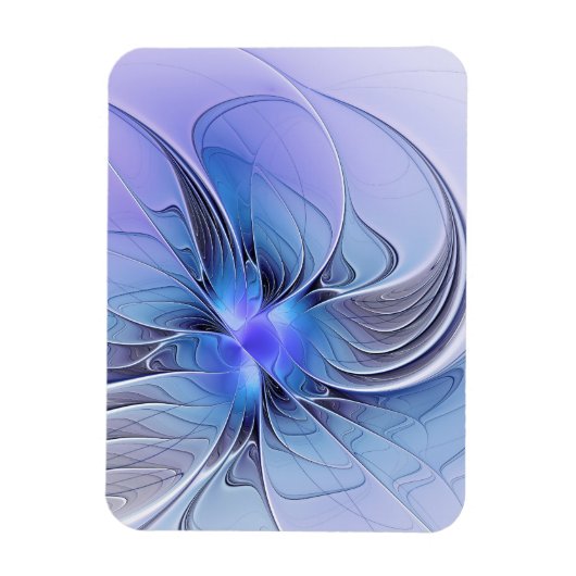 Magnet Flexible Art fractal moderne abstrait bleu lavande (Vertical)