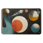 Magnet Flexible Art galactique de l'ère spatiale du milieu du sièc (Horizontal)