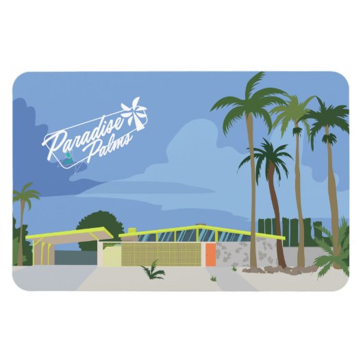 Magnet Flexible Art moderne du milieu du siècle - Las Vegas Paradi (Horizontal)