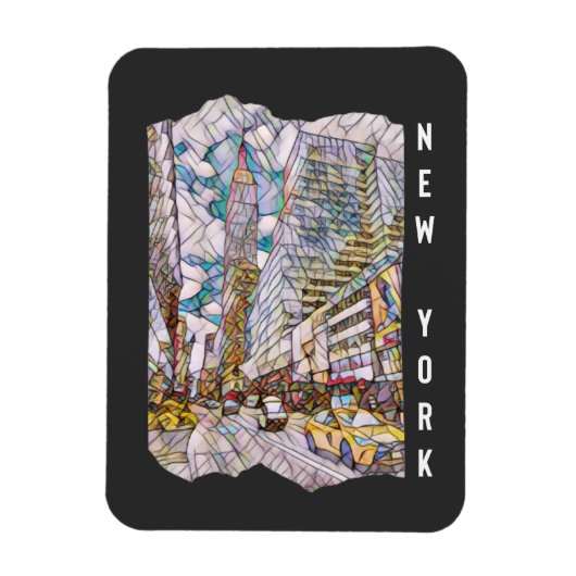 Magnet Flexible Art Mosaïque esthétique de New York (Vertical)