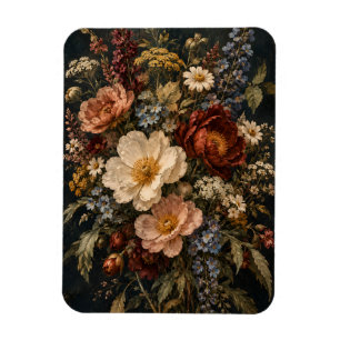 Magnet Flexible Art mural floral botanique de fleurs sauvages vint