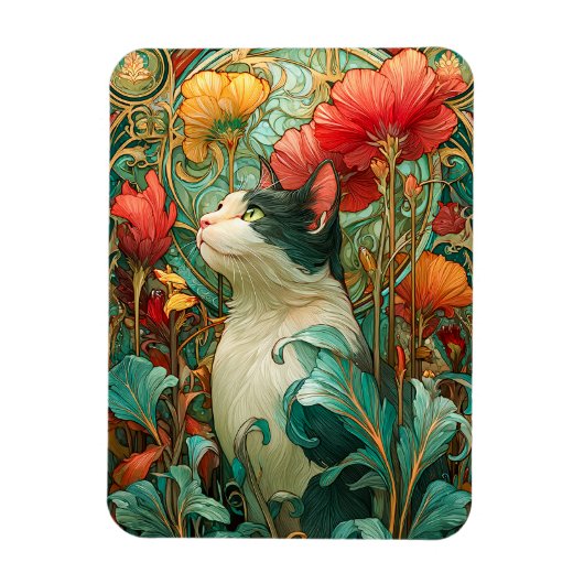 Magnet Flexible Art Nouveau Chat (Vertical)