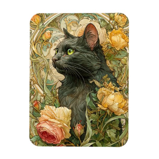 Magnet Flexible Art Nouveau Chat (Vertical)