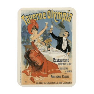 Magnet Flexible Art Nouveau vintage, Taverne Olympia Restaurant