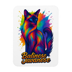 Magnet Flexible Art Pop de chat balinais - Coloré