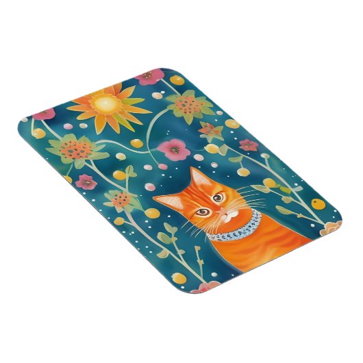 Magnet Flexible Art populaire Whimsical Tabby Cat (Côté Droit)