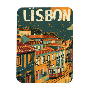 Magnet Flexible Art publicitaire Vintage voyage de Lisbonne