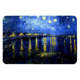 Magnet Flexible Art raffiné Van Gogh, Nuit étoilée sur le Rhôn