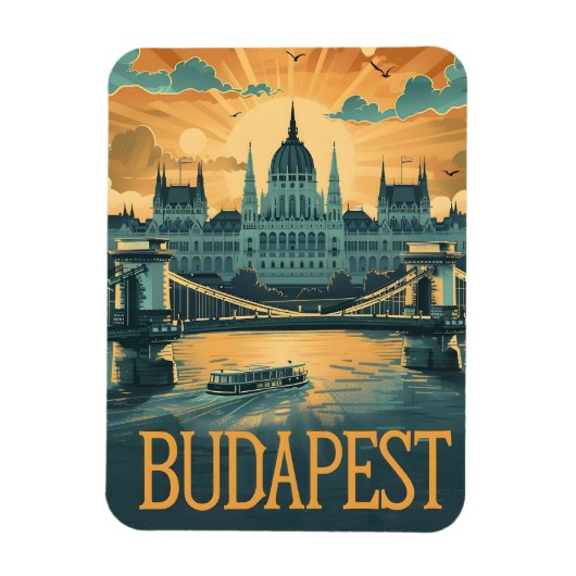 Magnet Flexible Art Vintage de Budapest (Vertical)