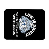 Magnet Flexible Art Vivant Fidèle - Teacup avec Croix et Dove (Horizontal)