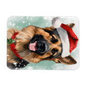 Magnet Flexible Artiste peint de Noël berger allemand (Horizontal)