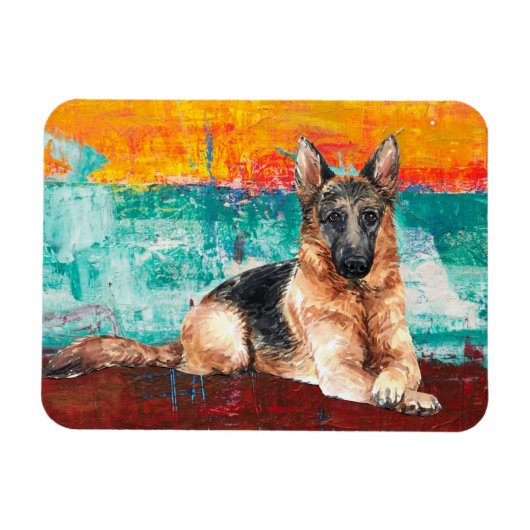 Magnet Flexible Artistic German Shepherd Abstract (Horizontal)