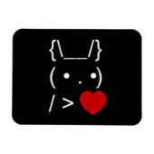 Magnet Flexible ASCII Texte Art Lapin Lapin Donner Coeur (Horizontal)