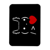 Magnet Flexible ASCII Texte Art Lapin Lapin Donner Coeur (Vertical)