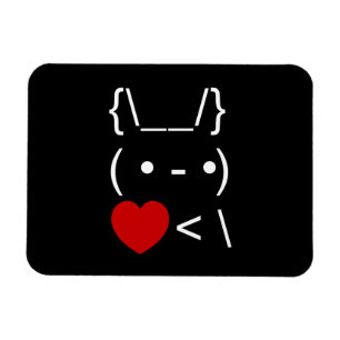 Magnet Flexible ASCII Texte Art Lapin Lapin Reprendre le coeur