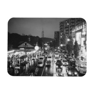 Magnet Flexible Asie, Japon, Tokyo. Soir, gare de Harajuku,