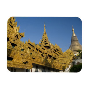 Magnet Flexible Asie, Myanmar, Yangon. Stupa doré de Shwedagon 2