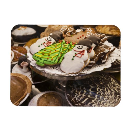 Magnet Flexible Assiette de biscuits de Noël frais (Horizontal)