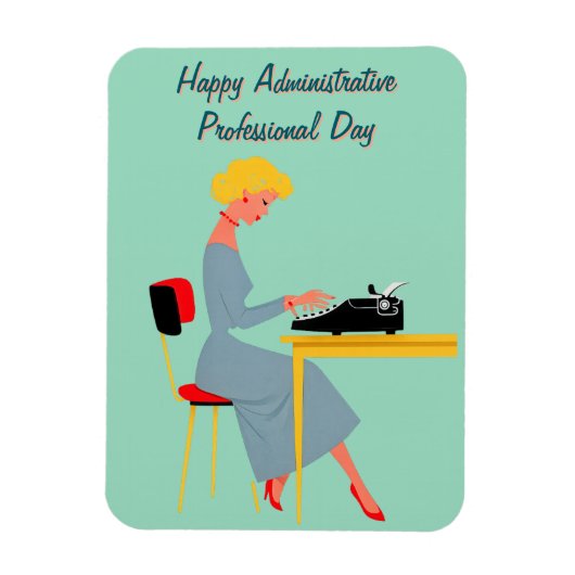 Magnet Flexible Assistante Administrative Vintage – Bureau Rétro (Vertical)