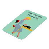 Magnet Flexible Assistante Administrative Vintage – Bureau Rétro (Côté Gauche)