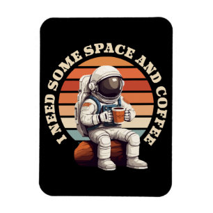 Magnet Flexible Astronaute buvant du café