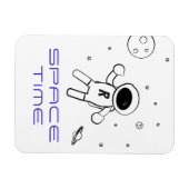 Magnet Flexible Astronaute dans l'espace - Dessin en noir et blanc (Horizontal)
