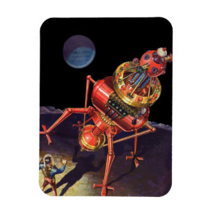 Magnet Flexible Astronaute en science-fiction vintage avec robot A
