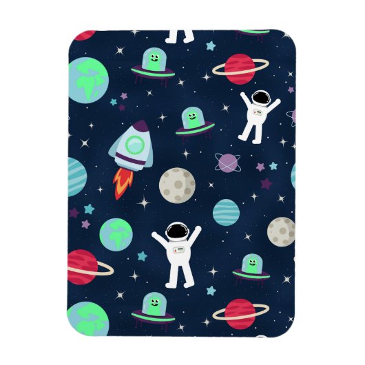 Magnet Flexible Astronautes Planètes Fusées et Aliens (Vertical)